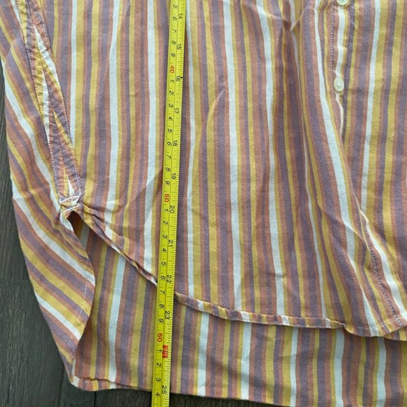 Madewell Shirt Short Cap Sleeve Button Up Stripes Top - Picture 6 of 7